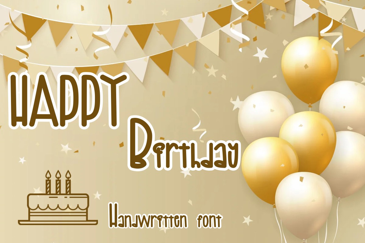 Schriftart Happy Birthday